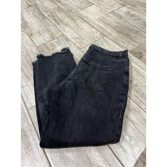 We The Free Free People Straight Leg Button Fly Black Distressed Jeans Size 28 - Picture 6 of 7